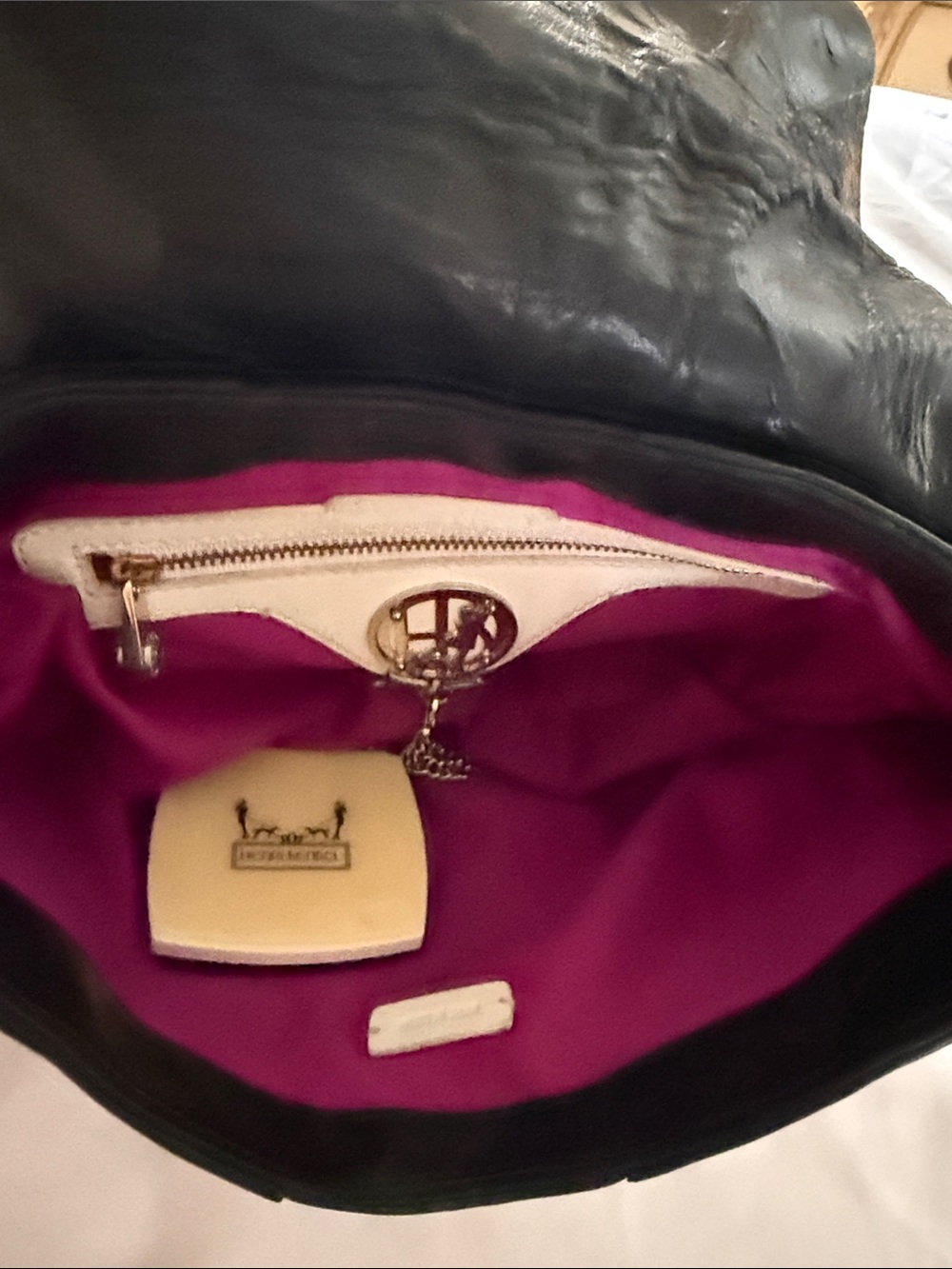 henri bendel Black Leather Shoulder Bag with Gold Chain - Picture 3 of 4